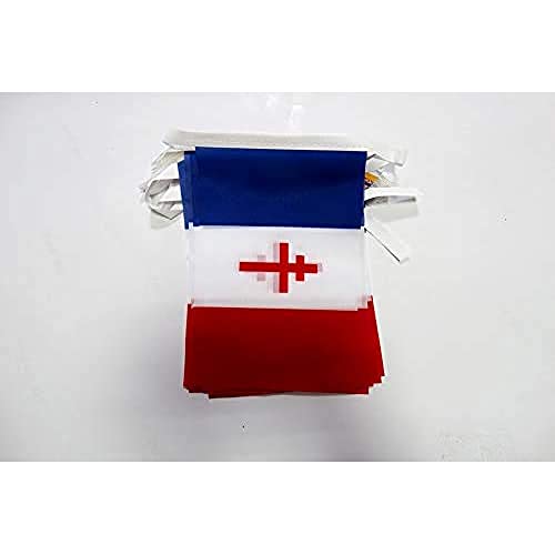 AZ FLAG FAHNENKETTE Frankreich FREIER 1940-1944 6 Meter mit 20 flaggen 21x14cm - FRANZÖSISCHE ALT Girlande Flaggenkette 14 x 21 cm von AZ FLAG