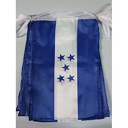 AZ FLAG FAHNENKETTE Honduras 12 Meter mit 20 flaggen 45x30cm- HONDURANISCHE Girlande Flaggenkette 30 x 45 cm von AZ FLAG