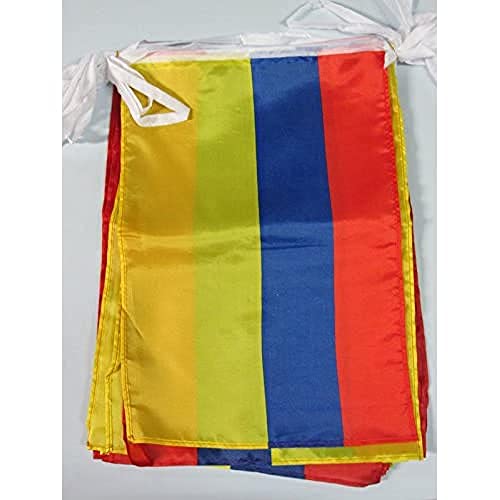 AZ FLAG FAHNENKETTE KOLUMBIEN 12 Meter mit 20 flaggen 45x30cm- KOLUMBIANISCHE Girlande Flaggenkette 30 x 45 cm von AZ FLAG