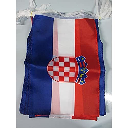 AZ FLAG FAHNENKETTE Kroatien 12 Meter mit 20 flaggen 45x30cm- KROATISCHE Girlande Flaggenkette 30 x 45 cm von AZ FLAG