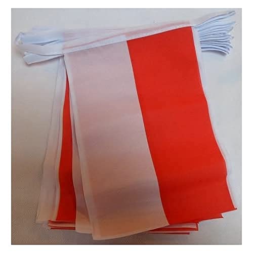 AZ FLAG FAHNENKETTE Monaco 12 Meter mit 20 flaggen 45x30cm- MONEGASSISCHE Girlande Flaggenkette 30 x 45 cm von AZ FLAG