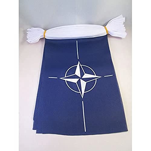 AZ FLAG FAHNENKETTE NATO 12 Meter mit 20 flaggen 45x30cm- OTAN Girlande Flaggenkette 30 x 45 cm von AZ FLAG