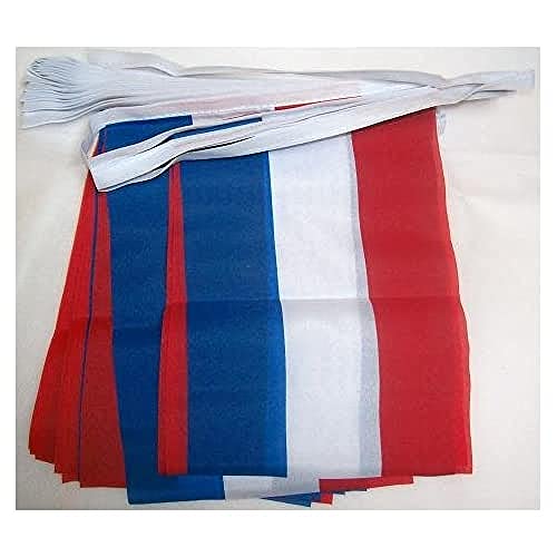 AZ FLAG FAHNENKETTE NIEDERLANDE 6 Meter mit 20 flaggen 21x14cm - HOLLÄNDISCHE Girlande Flaggenkette 14 x 21 cm von AZ FLAG