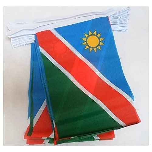 AZ FLAG FAHNENKETTE Namibia 6 Meter mit 20 flaggen 21x14cm - Republik Namibia Girlande Flaggenkette 14 x 21 cm von AZ FLAG