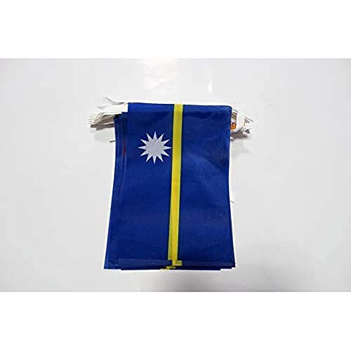 AZ FLAG FAHNENKETTE Nauru 6 Meter mit 20 flaggen 21x14cm - Republik Nauru Girlande Flaggenkette 14 x 21 cm von AZ FLAG