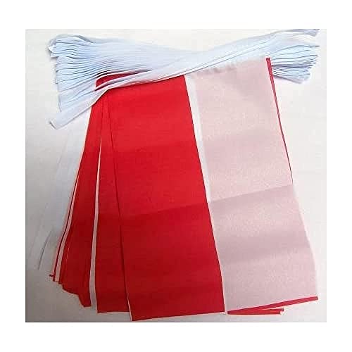 AZ FLAG FAHNENKETTE Polen 6 Meter mit 20 flaggen 21x14cm - POLNISCHE Girlande Flaggenkette 14 x 21 cm von AZ FLAG