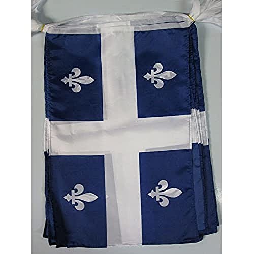 AZ FLAG FAHNENKETTE Quebec 12 Meter mit 20 flaggen 45x30cm- Quebec Girlande Flaggenkette 30 x 45 cm von AZ FLAG