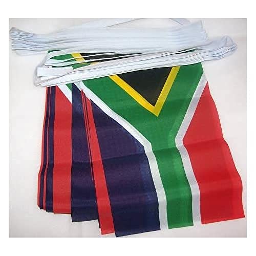 AZ FLAG FAHNENKETTE SÜDAFRIKA 6 Meter mit 20 flaggen 21x14cm - Republik SÜDAFRIKA Girlande Flaggenkette 14 x 21 cm von AZ FLAG