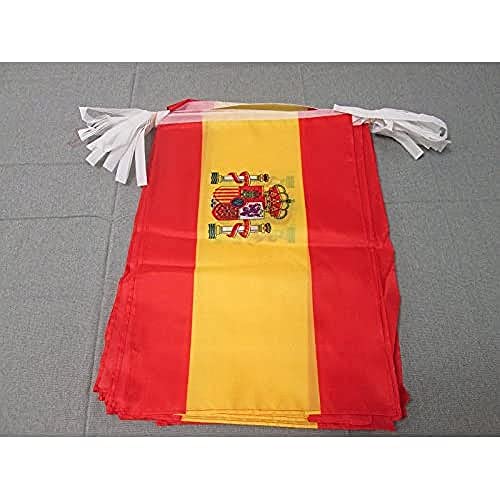 AZ FLAG FAHNENKETTE Spanien 12 Meter mit 20 flaggen 45x30cm- SPANISCHE Girlande Flaggenkette 30 x 45 cm von AZ FLAG
