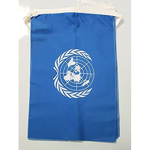 AZ FLAG FAHNENKETTE VEREINTE Nationen UNO 12 Meter mit 20 flaggen 45x30cm- United Nations Girlande Flaggenkette 30 x 45 cm von AZ FLAG