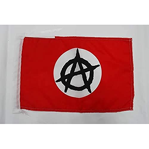 AZ FLAG - Flagge Anarchism Von Weißer Kreis - 45x30 cm Mit Kordel - Anarchie Fahne 30 x 45 Cm - Flaggen von AZ FLAG