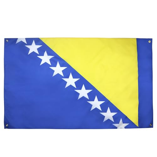 AZ FLAG Flagge Bosnien und Herzegowina, 150 x 90 cm, mit 4 Ösen, Bosnischer Pavillon für Balkon oder Wand AZ FLAG Flagge Bosnien und Herzegowina, 150 x 90 cm, mit 4 Ösen, Bosnischer Pavillon für Balkon oder Wand von AZ FLAG