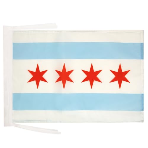 AZ FLAG - Flagge Chicago - 45x30 cm Mit Kordel - Chikago Fahne 30 x 45 Cm - Flaggen von AZ FLAG