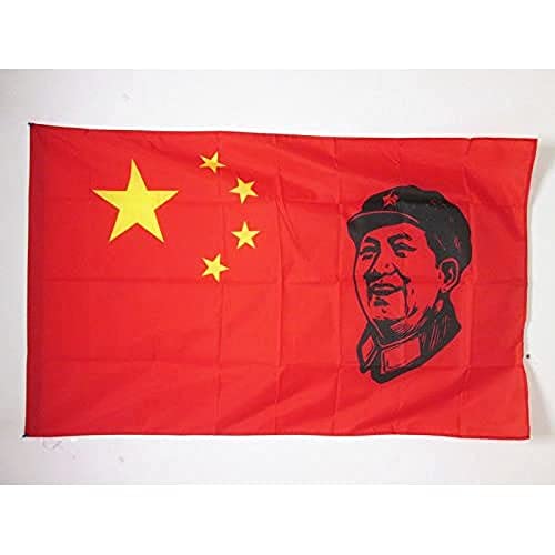 AZ FLAG Flagge China MIT Mao ZEDONG 90x60cm - CHINESISCHE Fahne 60 x 90 cm Scheide für Mast - flaggen Top Qualität von AZ FLAG