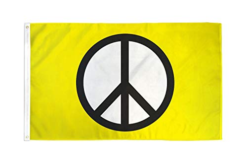 AZ FLAG Flagge GELBER Frieden Symbol 150x90cm - Peace Fahne 90 x 150 cm - flaggen Top Qualität von AZ FLAG