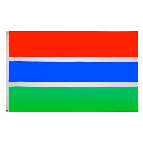AZ FLAG - Flagge Gambia - 90x60 cm - Gambische Fahne 100% Polyester mit Messing-Ösen - 50g von AZ FLAG