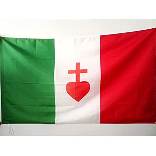 FLAGGE ITALIEN HEILIGSTES HERZ JESU 150x90cm - ITALIENISCHE FAHNE 90 x 150 cm scheide für Mast - flaggen AZ FLAG Top Qualität von AZ FLAG