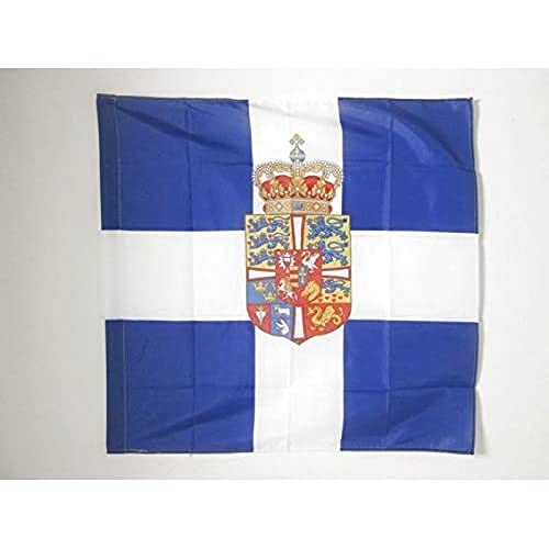 AZ FLAG Flagge KÖNIGLICHE STANDARTE VON GRIECHENLAND 1936-1967 90x90cm - GRIECHISCHE Fahne 90 x 90 cm Scheide für Mast - flaggen Top Qualität von AZ FLAG