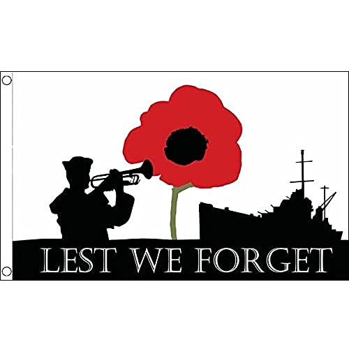 AZ FLAG - Flagge Lest We Forget Marine - 150x90 cm - Britische Fahne 100% Polyester mit Messing-Ösen - 110g von AZ FLAG