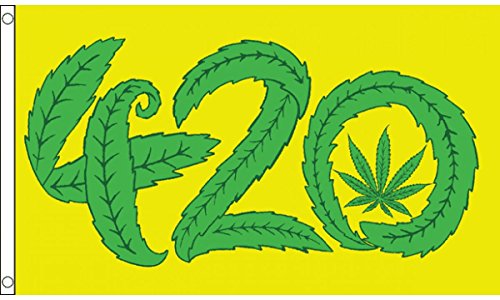 FLAGGE MARIHUANA IT'S 4.20 O'CLOCK SOMEWHERE 90x60cm - ES IST 4.20 UHR IRGENDWO FAHNE 60 x 90 cm - flaggen AZ FLAG Top Qualität von AZ FLAG