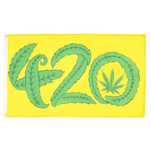 AZ FLAG - Flagge Marihuana It's 4.20 o'Clock Somewhere - 90x60 cm - Es ist 4.20 Uhr Irgendwo Fahne 100% Polyester mit Messing-Ösen - UV-beständig - Vives Farben - 50g von AZ FLAG