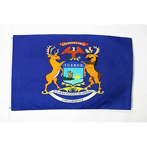 AZ FLAG - Flagge Michigan - 150x90 cm - Bundesstaat Michigan Fahne 100% Polyester mit Messing-Ösen - 110g von AZ FLAG