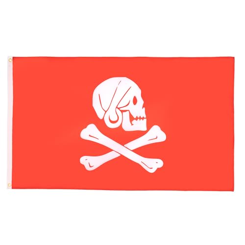 AZ FLAG - Flagge Pirat Henry Avery Roten - 90x60 cm - Piraten Totenkopf Fahne 100% Polyester mit Messing-Ösen - UV-beständig - Vives Farben - 50g AZ FLAG - Flagge Pirat Henry Avery Roten - 90x60 cm - Piraten Totenkopf Fahne 100% Polyester mit Messing-Ösen - UV-beständig - Vives Farben - 50g von AZ FLAG