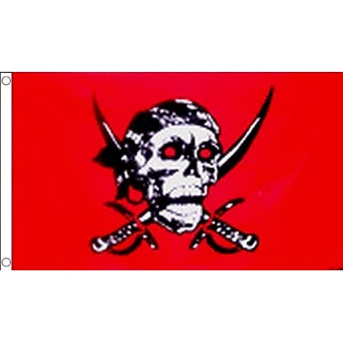 AZ FLAG - Flagge Pirat Red Skull - 90x60 cm - Piraten Totenkopf Fahne 100% Polyester mit Messing-Ösen - 50g AZ FLAG - Flagge Pirat Red Skull - 90x60 cm - Piraten Totenkopf Fahne 100% Polyester mit Messing-Ösen - 50g von AZ FLAG