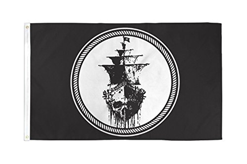 AZ FLAG - Flagge Piratenschiff - 150x90 cm - Pirat Fahne 100% Polyester mit Messing-Ösen - 110g von AZ FLAG