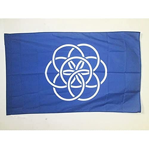 FLAGGE PLANET ERDE 150x90cm - BLAUER PLANET FAHNE 90 x 150 cm scheide für Mast - flaggen AZ FLAG Top Qualität von AZ FLAG