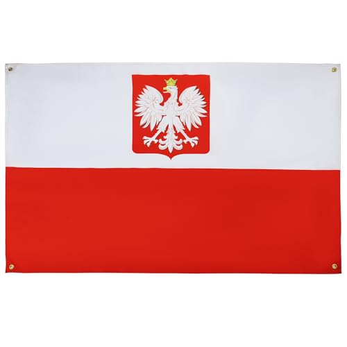 AZ FLAG Flagge Polen mit Adler, 150 x 90 cm, mit 4 Ösen, Polnischer Pavillon für Balkon oder Wand AZ FLAG Flagge Polen mit Adler, 150 x 90 cm, mit 4 Ösen, Polnischer Pavillon für Balkon oder Wand von AZ FLAG