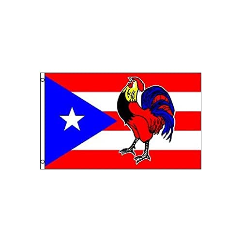 AZ FLAG - Flagge Puerto Rico Hahn - 150x90 cm - Portoriko Fahne 100% Polyester mit Messing-Ösen - 110g von AZ FLAG