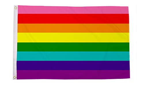 AZ FLAG - Flagge Regenbogen Original 8 gestreift - 150x90 cm - LGBT Fahne 100% Polyester mit Messing-Ösen - UV-beständig - Vives Farben - 110g AZ FLAG - Flagge Regenbogen Original 8 gestreift - 150x90 cm - LGBT Fahne 100% Polyester mit Messing-Ösen - UV-beständig - Vives Farben - 110g von AZ FLAG