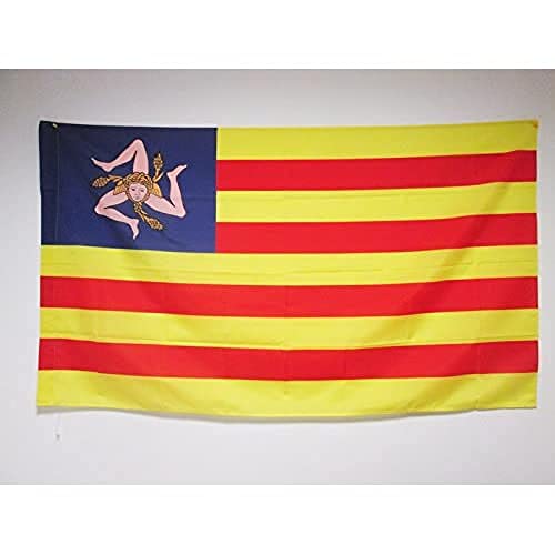 FLAGGE SIZILIEN NATIONALISTEN 150x90cm - UNABHÄNGIGKEITS FAHNE 90 x 150 cm scheide für Mast - flaggen AZ FLAG Top Qualität von AZ FLAG