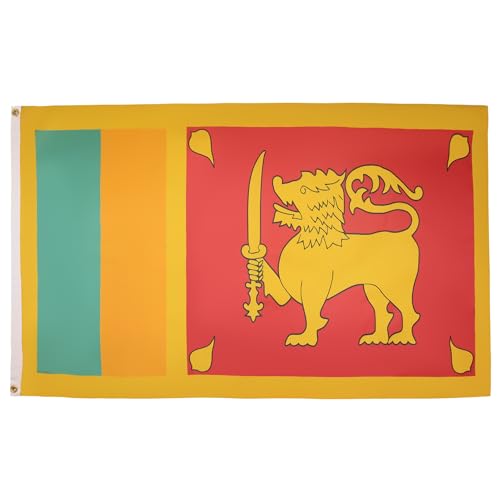 AZ FLAG - Flagge Sri Lanka - 90x60 cm - Demokratische Sozialistische Republik Sri Lanka Fahne 100% Polyester mit Messing-Ösen - 50g von AZ FLAG