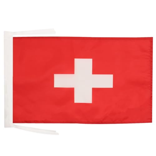 FLAGGE SCHWEIZ 45x30cm mit kordel - HELVETISCHE FAHNE 30 x 45 cm - flaggen AZ FLAG Top Qualität von AZ FLAG