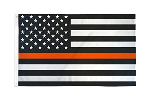 AZ FLAG - Flagge Usa Thin Orange Line - 150x90 cm - Vereinigten Staaten Von Amerika Orange Linie Fahne 100% Polyester mit Messing-Ösen - 110g von AZ FLAG