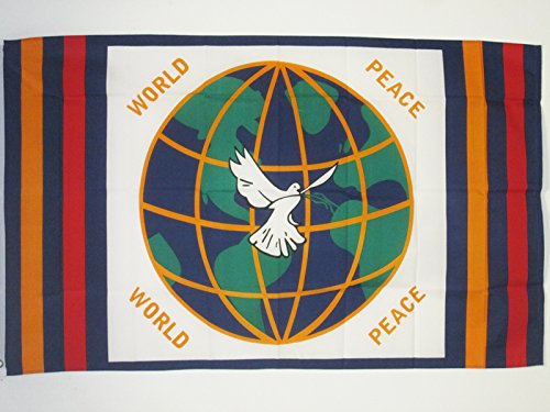 AZ FLAG Flagge WELTFRIEDEN 90x60cm - Frieden IN DER Welt Fahne 60 x 90 cm - flaggen Top Qualität von AZ FLAG