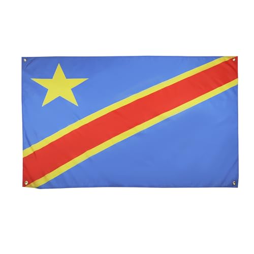 AZ FLAG Flagge der Demokratischen Republik Kongo, 150 x 90 cm, mit 4 Ösen, kongolesischer Pavillon für Balkon oder Wand von AZ FLAG
