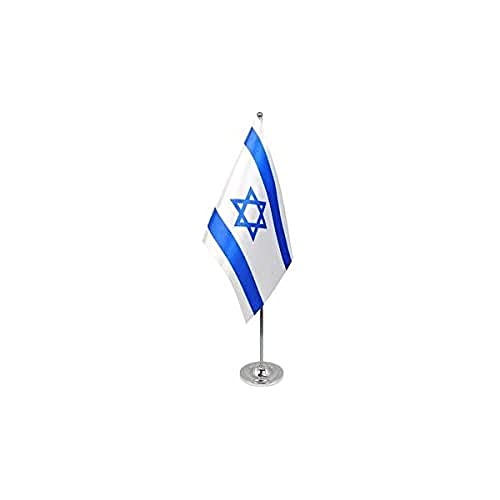 PRESTIGE TISCHFLAGGE ISRAEL 22x15cm metall - ISRAELISCHE TISCHFAHNE 15 x 22 cm - flaggen AZ FLAG von AZ FLAG