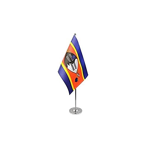 AZ FLAG Prestige TISCHFLAGGE SWASILAND 22x15cm Metall - KÖNIGREICH SWASILAND TISCHFAHNE 15 x 22 cm - flaggen von AZ FLAG