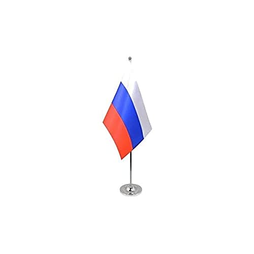 AZ FLAG - Prestige Tischflagge Russland 22x15 cm Metall - Russische Tischfahne 15 x 22 Cm - Flaggen von AZ FLAG