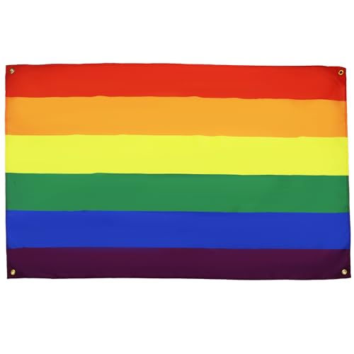 AZ FLAG Regenbogen-Flagge, 150 x 90 cm, mit 4 Ösen, Gay Pavillon, für Balkon oder Wand von AZ FLAG
