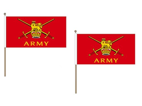 AZ FLAG STOCKFLAGGE Britisches HEER 45x30cm mit holzmast - 10 stück British Army STOCKFAHNE 30 x 45 cm - flaggen von AZ FLAG