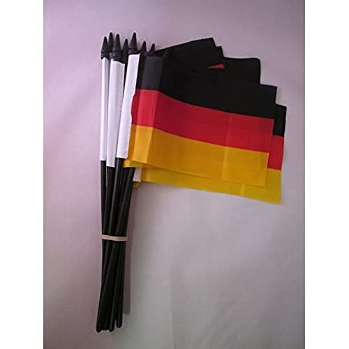 AZ FLAG STOCKFLAGGE Deutschland 15x10cm - DEUTSCHE 10 stück Mini Fahne 10 x 15 cm - flaggen von AZ FLAG