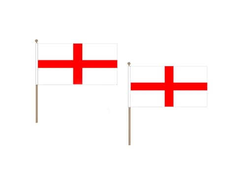 AZ FLAG STOCKFLAGGE England 45x30cm mit holzmast - 10 stück ENGLISCHE STOCKFAHNE 30 x 45 cm - flaggen von AZ FLAG