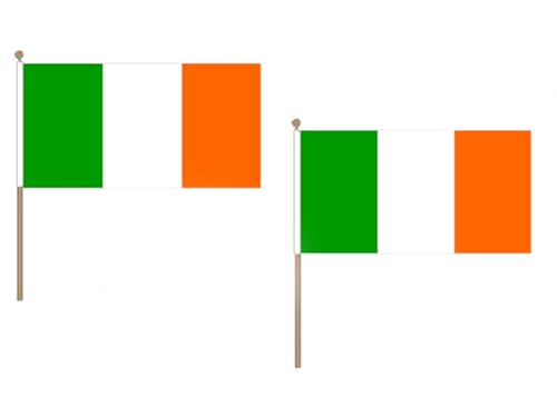 AZ FLAG STOCKFLAGGE Irland 45x30cm mit holzmast - 10 stück IRISCHE STOCKFAHNE 30 x 45 cm - flaggen von AZ FLAG
