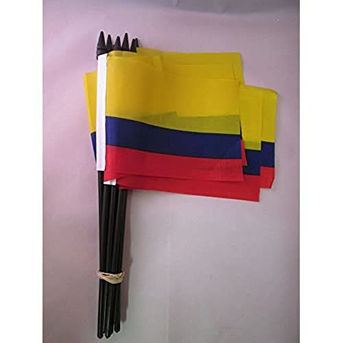 STOCKFLAGGE KOLUMBIEN 15x10cm - KOLUMBIANISCHE 10 stück mini fahne 10 x 15 cm - flaggen AZ FLAG von AZ FLAG