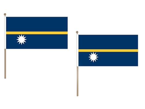 AZ FLAG STOCKFLAGGE Nauru 45x30cm mit holzmast - 10 stück Republik Nauru STOCKFAHNE 30 x 45 cm - flaggen von AZ FLAG