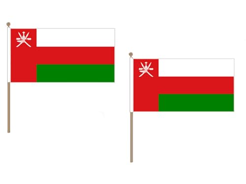 AZ FLAG STOCKFLAGGE Oman 45x30cm mit holzmast - 10 stück Sultanat Oman STOCKFAHNE 30 x 45 cm - flaggen von AZ FLAG